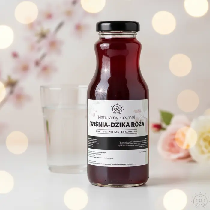 Oxymel wiśnia - dzika róża — zdjęcie aranżacyjne
